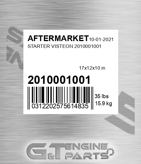 2010001001 Starter Visteon 2010001001 for AFTERMARKET