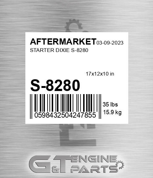 S-8280 Starter Dixie S-8280 for AFTERMARKET