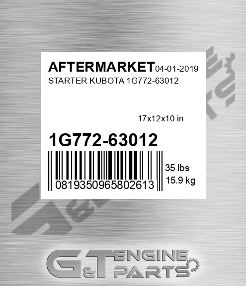 1G772-63012 Starter Kubota 1g772-63012 for AFTERMARKET
