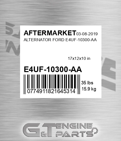 E4UF-10300-AA Alternator Ford E4uf-10300-aa for AFTERMARKET