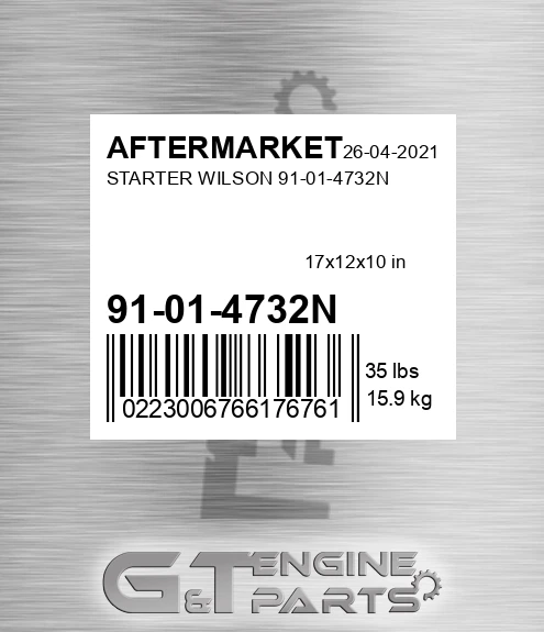 91-01-4732N Starter Wilson 91-01-4732n for AFTERMARKET
