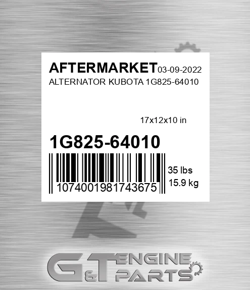 1G825-64010 Alternator Kubota 1g825-64010