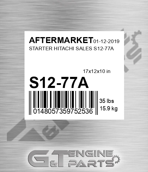 S12-77A Starter Hitachi Sales S12-77a for AFTERMARKET