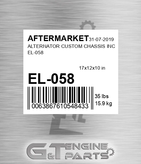 EL-058 Alternator Custom Chassis Inc El-058 for AFTERMARKET