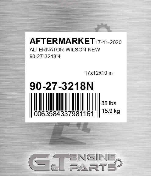90-27-3218N Alternator Wilson New 90-27-3218n for AFTERMARKET