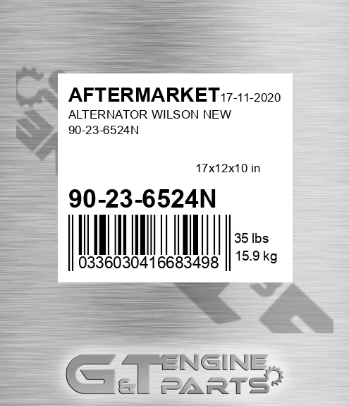 90-23-6524N Alternator Wilson New 90-23-6524n for AFTERMARKET