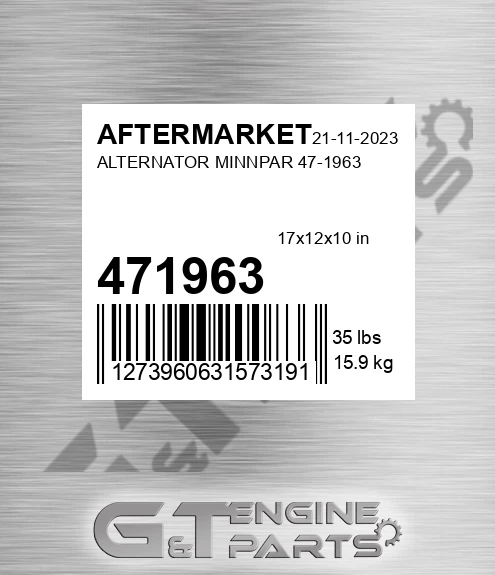 471963 Alternator Minnpar for AFTERMARKET