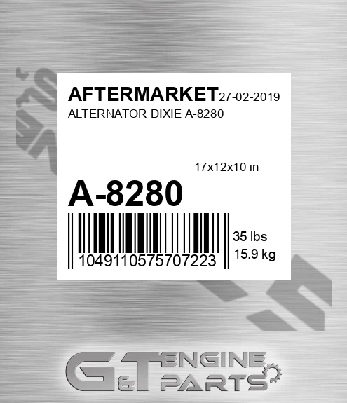 A-8280 Alternator Dixie A-8280 for AFTERMARKET
