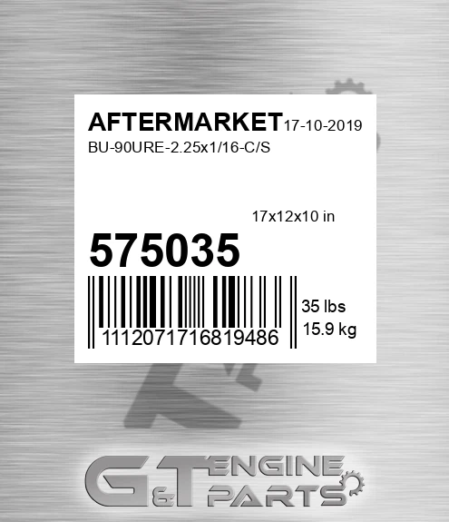 575-035 Bu-90ure-2.25x1/16-c/s for AFTERMARKET