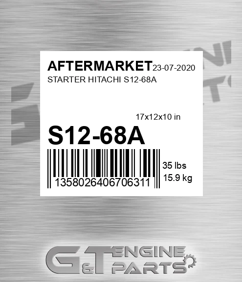 S12-68A Starter Hitachi S12-68a for AFTERMARKET