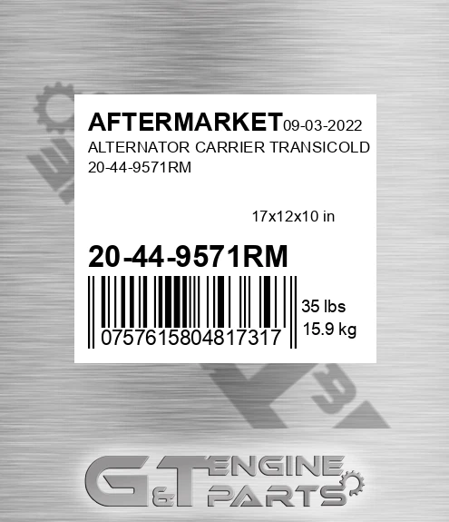 20-44-9571RM Alternator Carrier Transicold 20-44-9571rm for AFTERMARKET