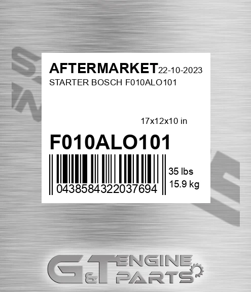 F010ALO101 Starter Bosch for AFTERMARKET