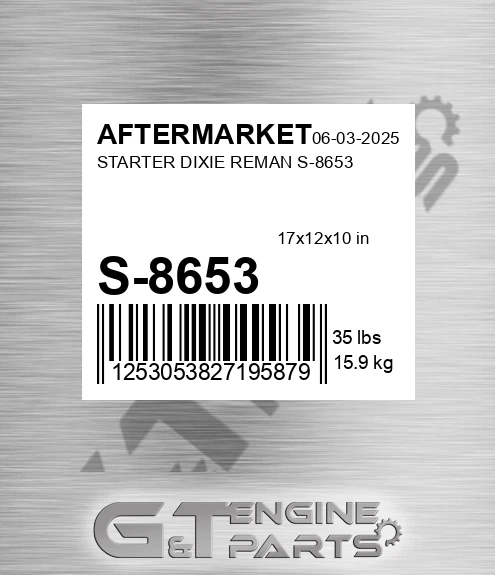 S-8653 Starter Dixie Reman S-8653 for AFTERMARKET