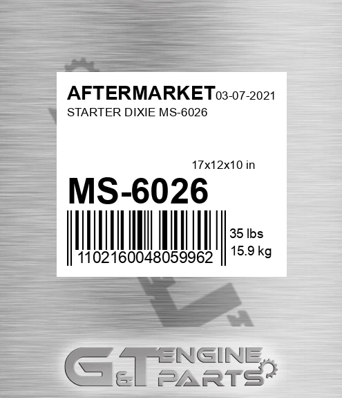 MS-6026 Starter Dixie Ms-6026 for AFTERMARKET