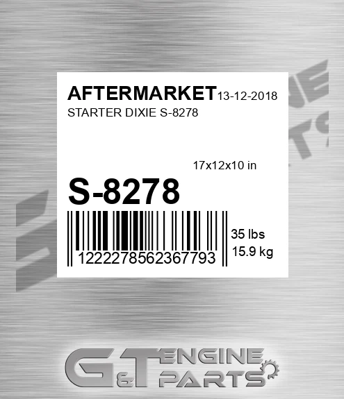 S-8278 Starter Dixie S-8278 for AFTERMARKET