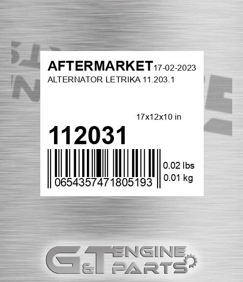 112031 Alternator Letrika for AFTERMARKET