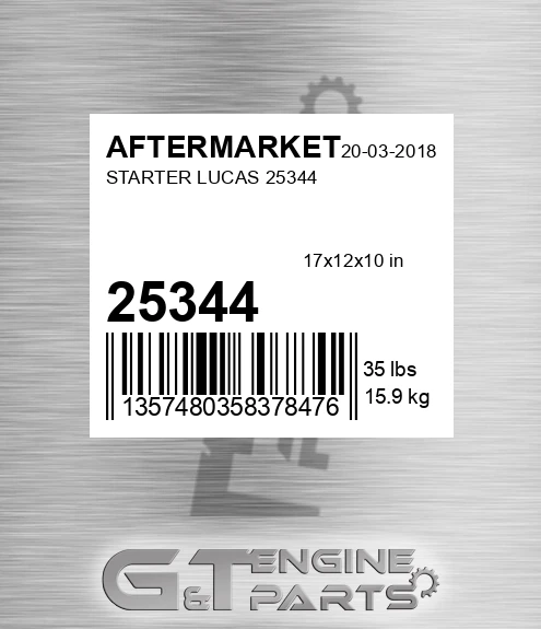 25344 Starter Lucas for AFTERMARKET