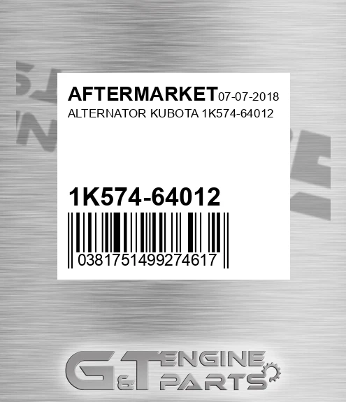 1K574-64012 Alternator Kubota for AFTERMARKET