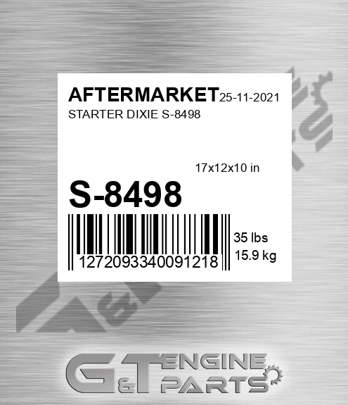 S-8498 Starter Dixie S-8498 for AFTERMARKET