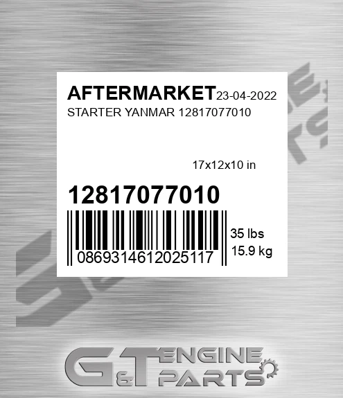 12817077010 Starter Yanmar 12817077010 for AFTERMARKET