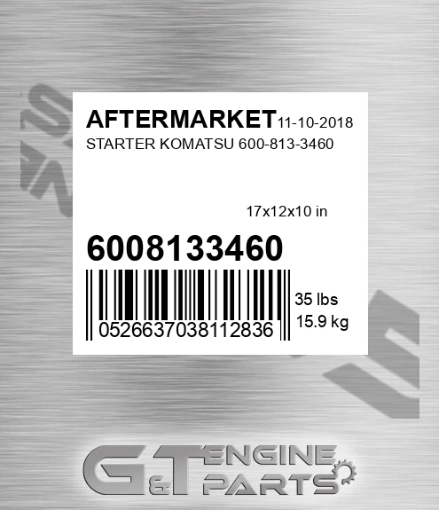6008133460 Starter Komatsu for AFTERMARKET