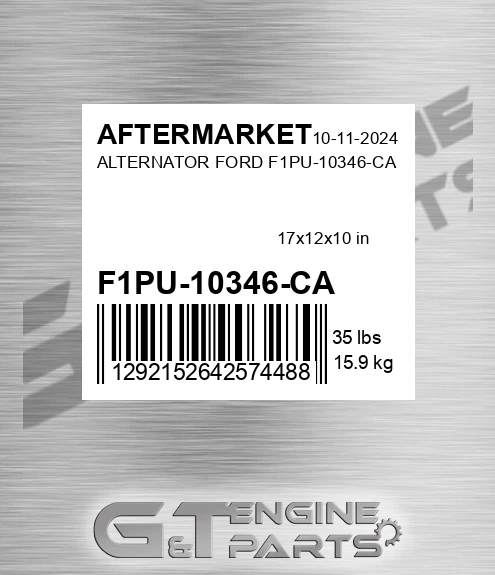 F1PU-10346-CA Alternator Ford F1pu-10346-ca for AFTERMARKET