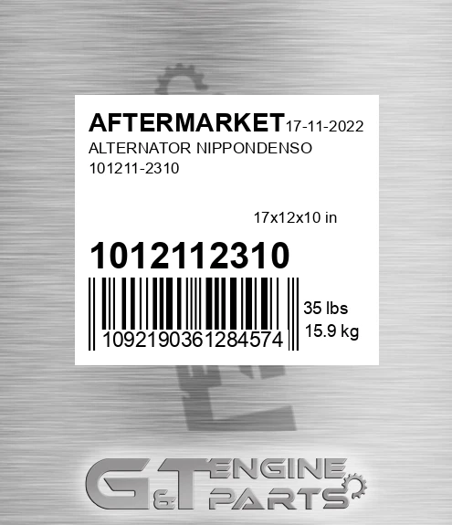 1012112310 Alternator Nippondenso