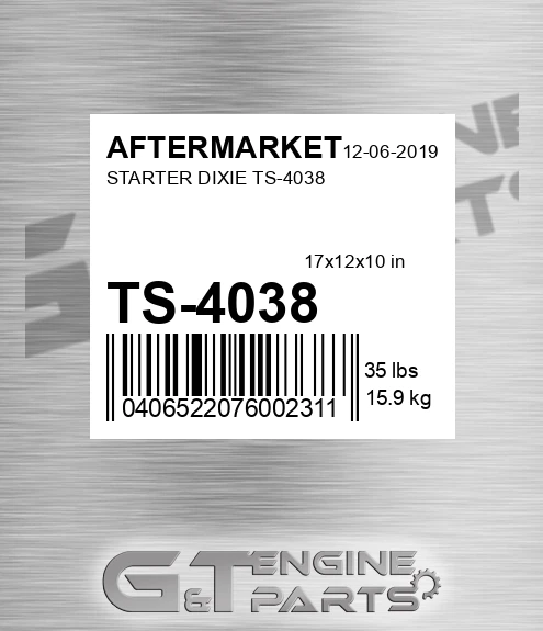 TS-4038 Starter Dixie Ts-4038 for AFTERMARKET