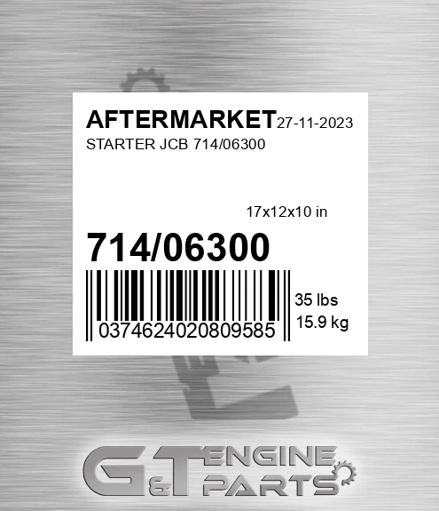 714/06300 Starter Jcb 714/06300