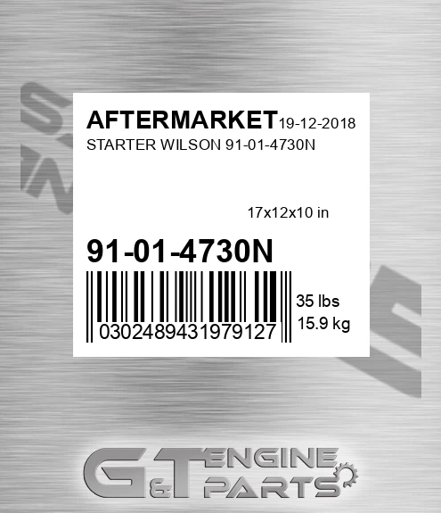 91-01-4730N Starter Wilson 91-01-4730n for AFTERMARKET