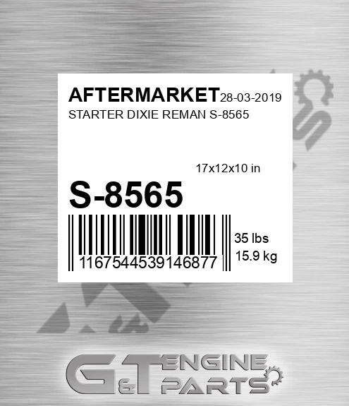 S-8565 Starter Dixie Reman S-8565 for AFTERMARKET