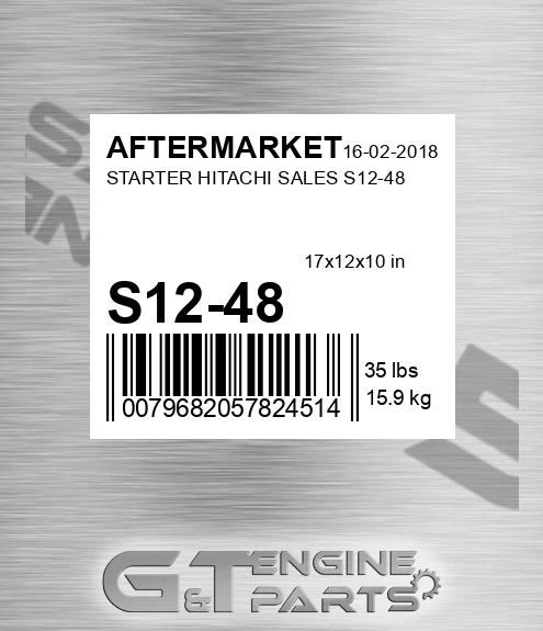 S12-48 Starter Hitachi Sales S12-48 for AFTERMARKET