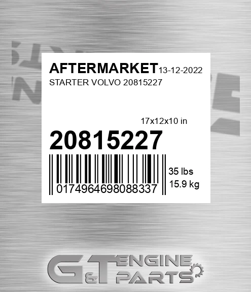 20815227 Starter Volvo for AFTERMARKET