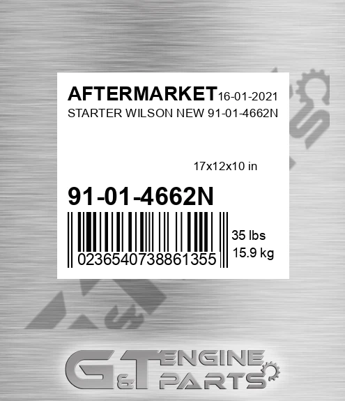 91-01-4662N Starter Wilson New 91-01-4662n for AFTERMARKET