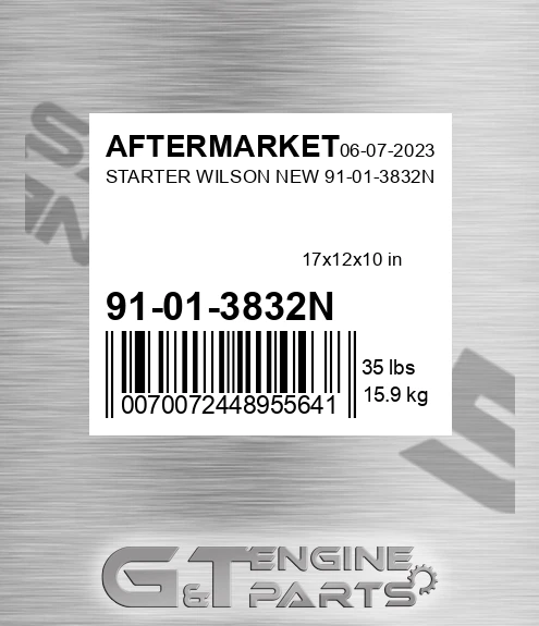 91-01-3832N Starter Wilson New 91-01-3832n for AFTERMARKET