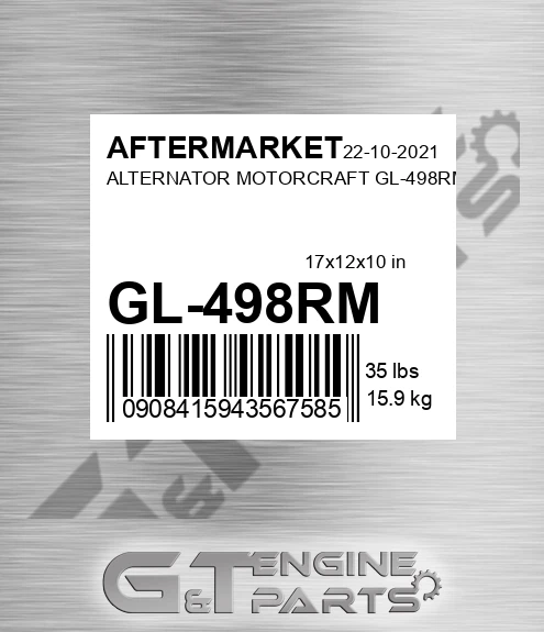 GL-498RM Alternator Motorcraft Gl-498rm for AFTERMARKET