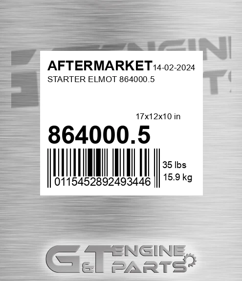 864000.5 Starter Elmot 864000.5 for AFTERMARKET