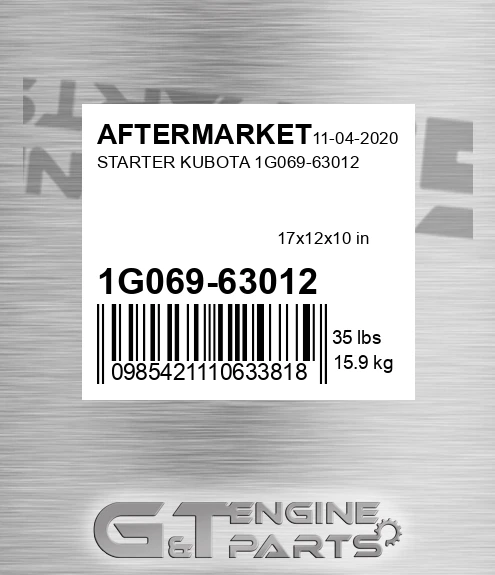 1G069-63012 Starter Kubota 1g069-63012 for AFTERMARKET