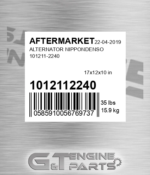 1012112240 Alternator Nippondenso