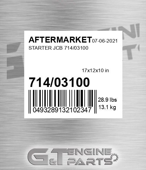 714/03100 Starter Jcb 714/03100