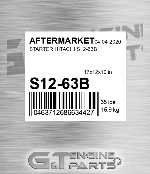 S12-63B Starter Hitachi S12-63b for AFTERMARKET