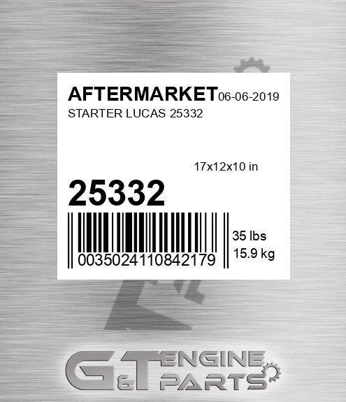25332 Starter Lucas for AFTERMARKET