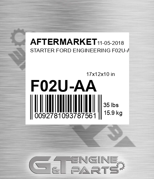 F02U-AA Starter Ford Engineering F02u-aa for AFTERMARKET