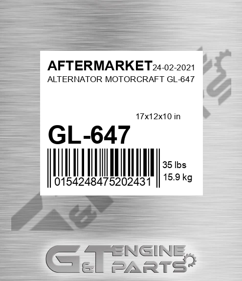 GL-647 Alternator Motorcraft Gl-647 for AFTERMARKET