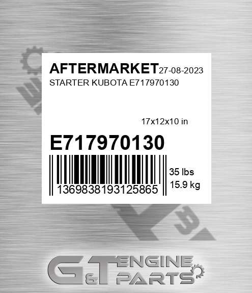 E717970130 Starter Kubota E717970130 for AFTERMARKET