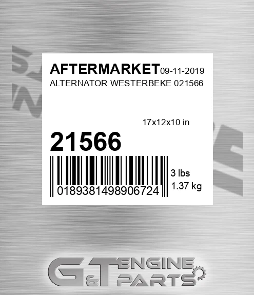 21566 Alternator Westerbeke 0