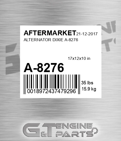 A-8276 Alternator Dixie A-8276 for AFTERMARKET