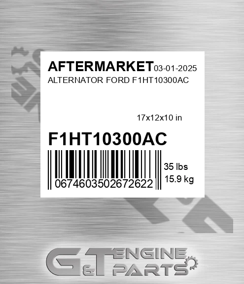 F1HT10300AC Alternator Ford F1ht10300ac for AFTERMARKET