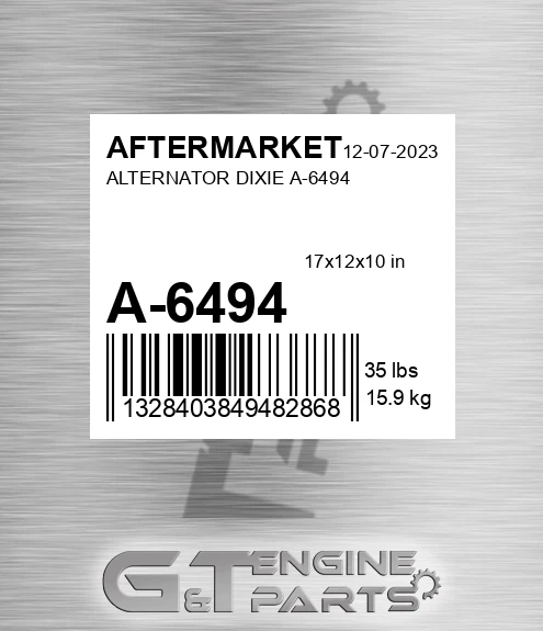 A-6494 Alternator Dixie A-6494 for AFTERMARKET