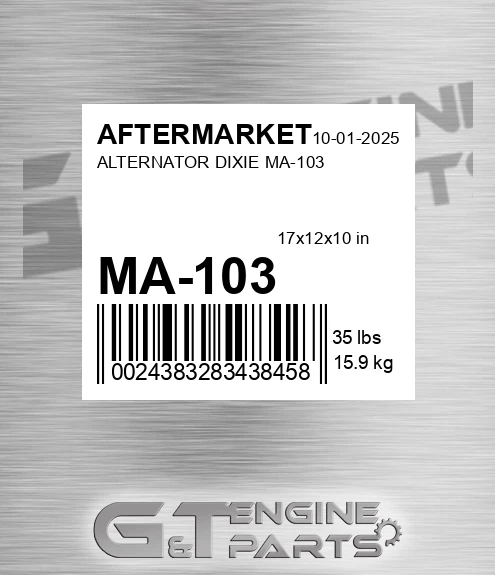 MA-103 Alternator Dixie Ma-103 for AFTERMARKET